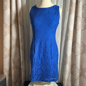 Lauren Ralph Lauren Royal Blue Lace Sheath Dress | Size 8P Petite 🌸
